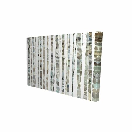 FONDO 20 x 30 in. Watercolor Birch Tree Forest-Print on Canvas FO2780721
